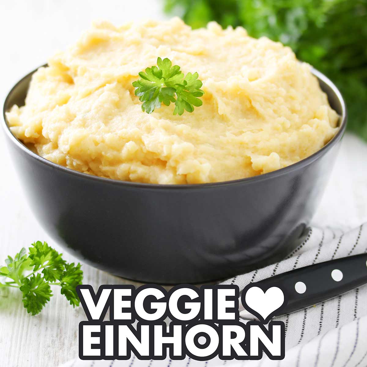 Veganes Kartoffelpüree in einer Schüssel