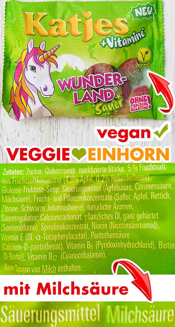Veganes Fruchtgummi von Katjes mit Milchsäure Katjes Wunderland Fruchtgummi