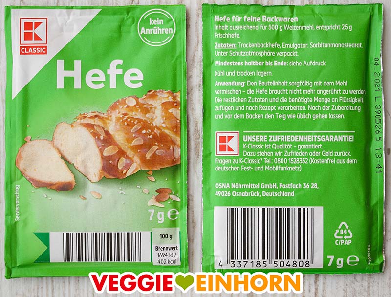 Päckchen Trockenhefe von Kaufland K Classic
