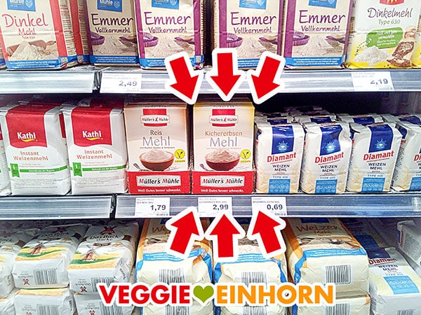 Kichererbsenmehl im Supermarkt
