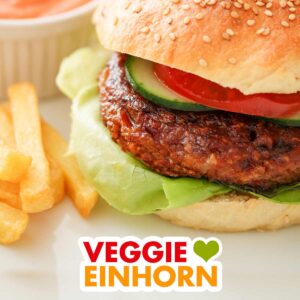 Ein Burger mit einem Patty aus Kidneybohnen