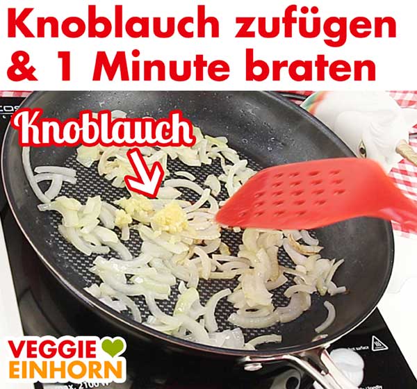 Knoblauch 1 Minute mit braten Knoblauch 1 Minute mit braten