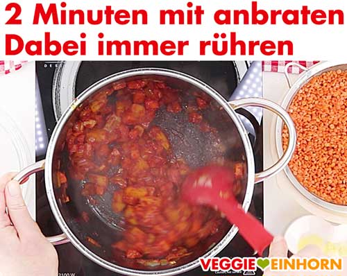 Knoblauch und Tomatenmark mit anbraten Knoblauch und Tomatenmark mit anbraten