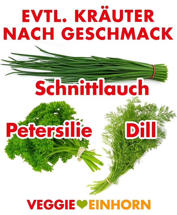 Schnittlauch, Petersilie oder Dill für eine Kräutersoße Schnittlauch, Petersilie, Dill