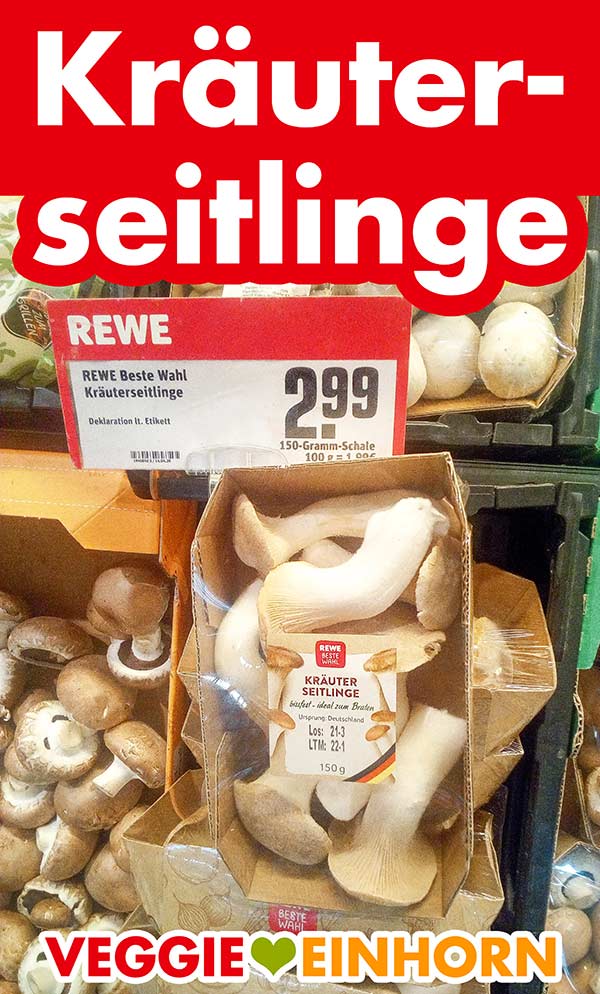 Kräuterseitlinge in der Gemüseabteilung bei Rewe Kräuterseitlinge im Supermarkt