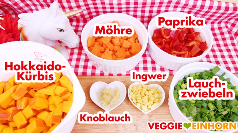Gemüse Kürbis Möhre Paprika Lauchzwiebeln