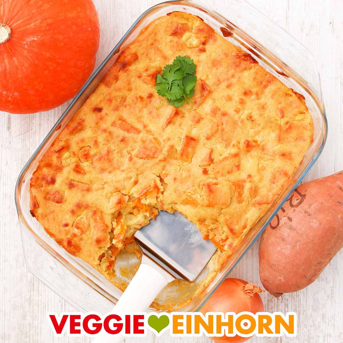 Auflauf mit Hokkaido Kürbis und Süßkartoffel