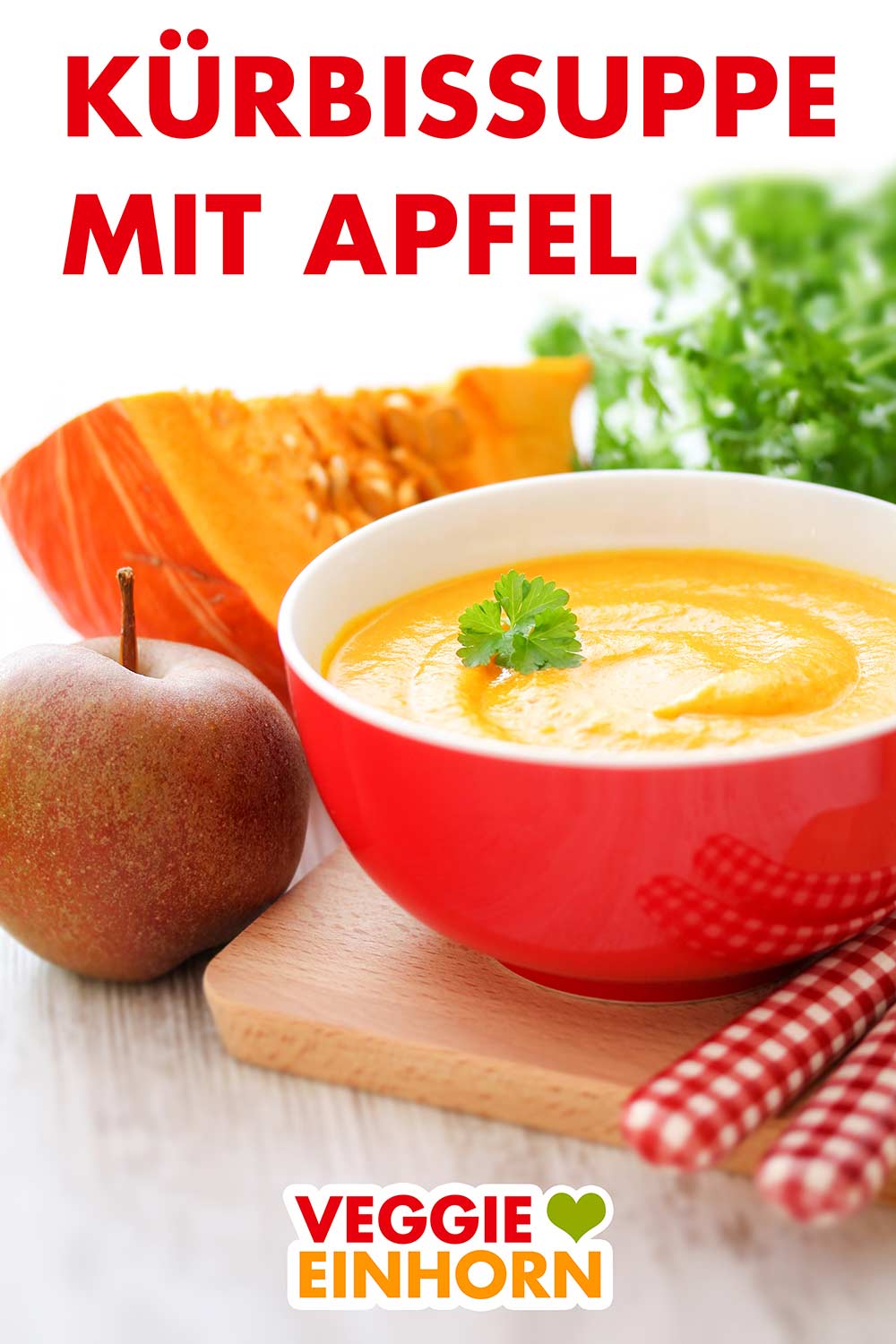 Hokkaido Kürbis Suppe mit Apfel