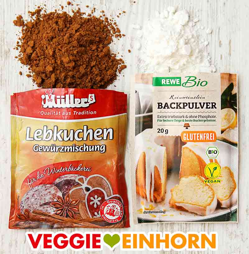 Lebkuchengewürz und Weinsteinbackpulver Ein Päckchen Lebkuchengewürz von Müller und ein Päckchen Weinsteinbackpulver von Rewe Bio