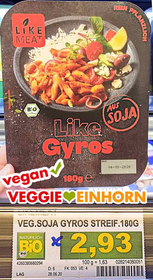 Like Meat Gyros Eine Packung Like Meat Gyros im Supermarkt