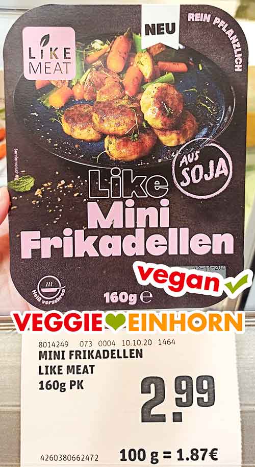 Like Meat Mini Frikadellen Eine Packung Like Meat Mini Frikadellen bei Rewe