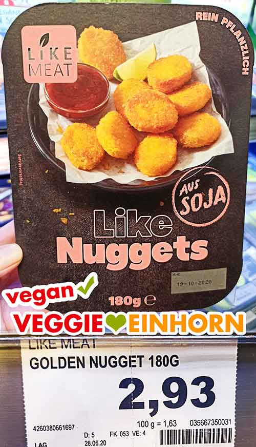 Like Meat Chicken Nuggets Eine Packung Like Meat Nuggets bei Edeka