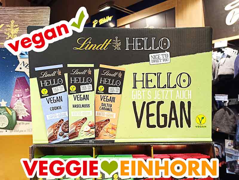 Vegane Schokolade von Lindt Hello im Supermarkt Vegane Schokolade von Lindt Hello im Supermarkt