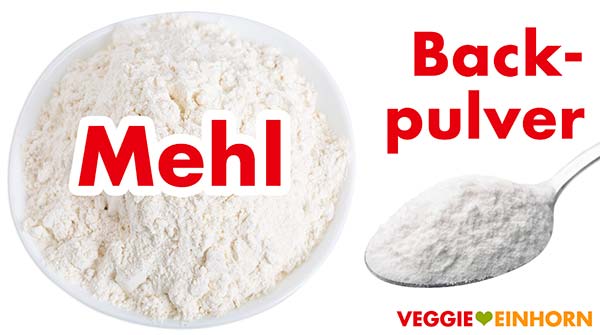 Mehl und Backpulver für Apfelbrot
