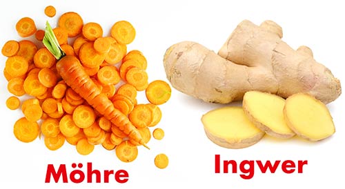 Möhren und Ingwer