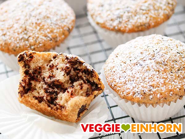 Muffins ohne Ei Muffins ohne Ei mit weißen Muffinförmchen
