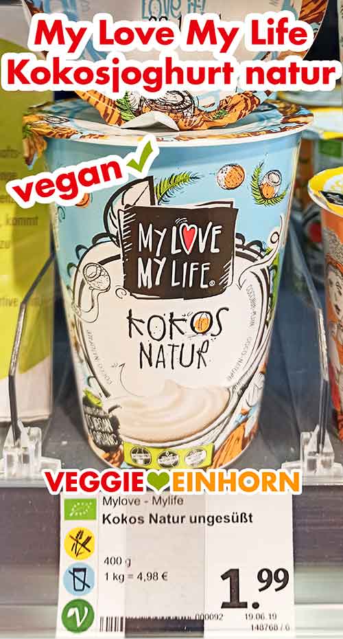 My Love My Life Kokosjoghurt Ein Becher Kokosjoghurt Natur von My Love My Life im Regal bei denns Bio