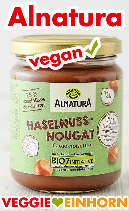 Alnatura vegane Nuss-Nougat-Creme Ein Glas Alnatura Nuss Nougat Creme