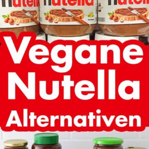 Gläser mit Nutella und vegane Alternativen