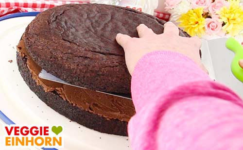 Oberer Tortenboden für einfache vegane Schokotorte Oberer Tortenboden für einfache vegane Schokotorte