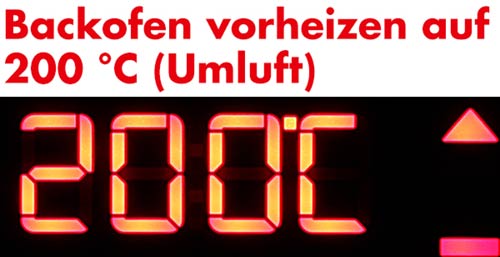 Ofen auf 200 Grad vorheizen für vegane Cracker