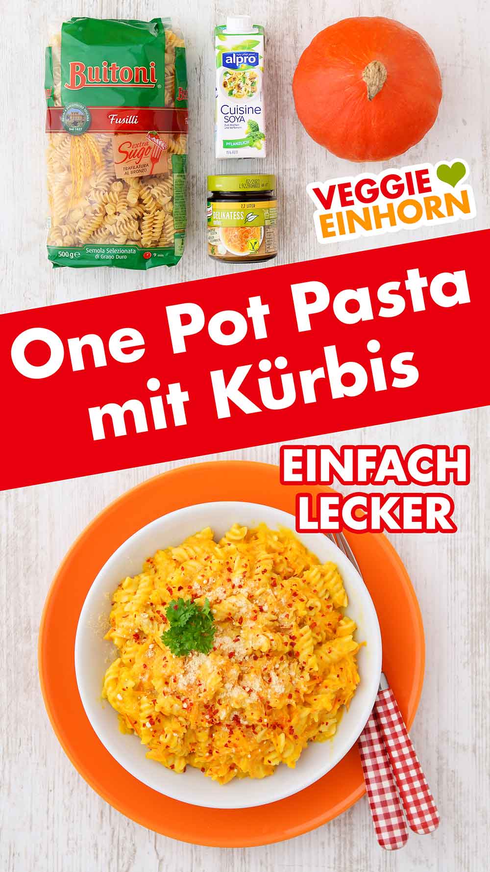 One Pot Kürbis Pasta Pinterest