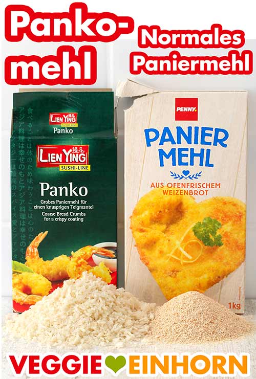 Pankomehl und normales Paniermehl Eine Packung Pankomehl und eine Packung normales Paniermehl