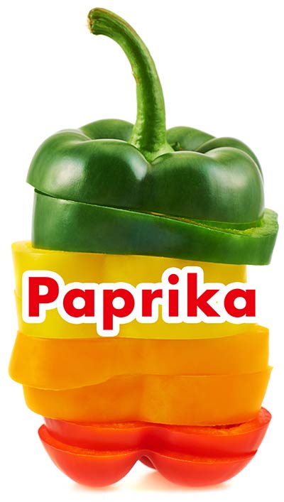 Paprikaschote in verschiedenen Farben