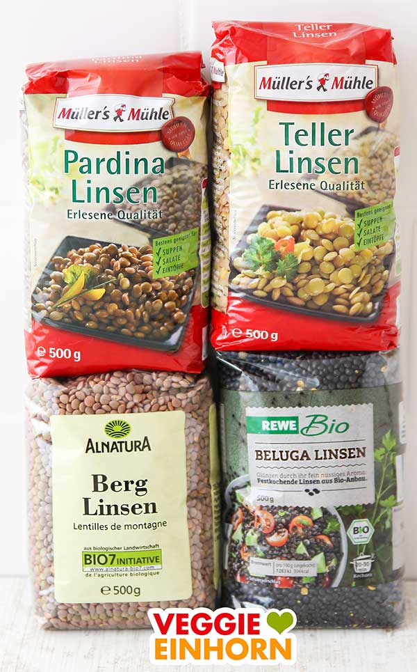 Pardina Linsen, Tellerlinsen, Berglinsen, Beluga Linsen