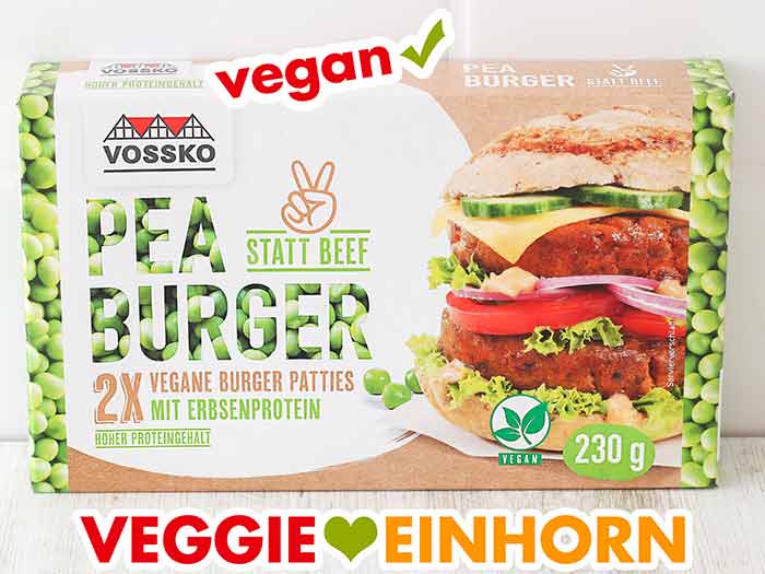 Vossko Pea Burger Pea Burger Packung
