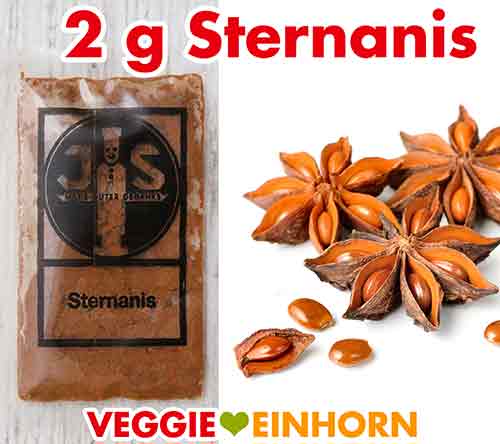 Gemahlener Sternanis Ein Tütchen einzeln verpackter gemahlener Sternanis von Staesz Pfefferkuchengewürz