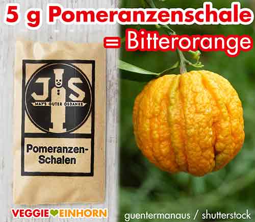 Gemahlene Pomeranzenschale Ein Tütchen einzeln verpackter gemahlene Pomeranzen Schale von Staesz Pfefferkuchengewürz