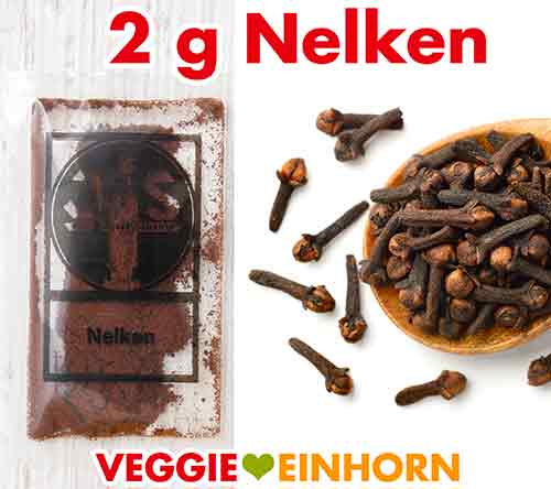Gemahlene Nelken Ein Tütchen einzeln verpackte gemahlene Nelken von Staesz Pfefferkuchengewürz