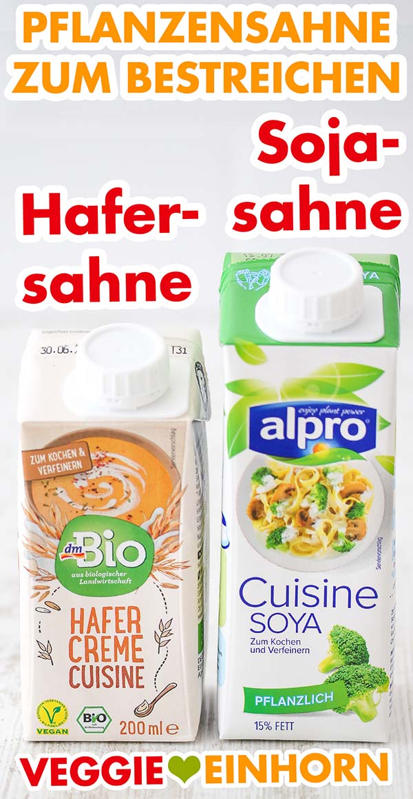 Eine Packung Hafersahne und eine Packung Sojasahne