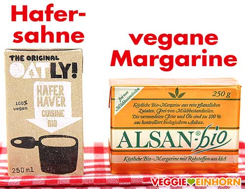 Oatly Hafer Cuisine und Alsan Bio Oatly Hafersahne und vegane Margarine