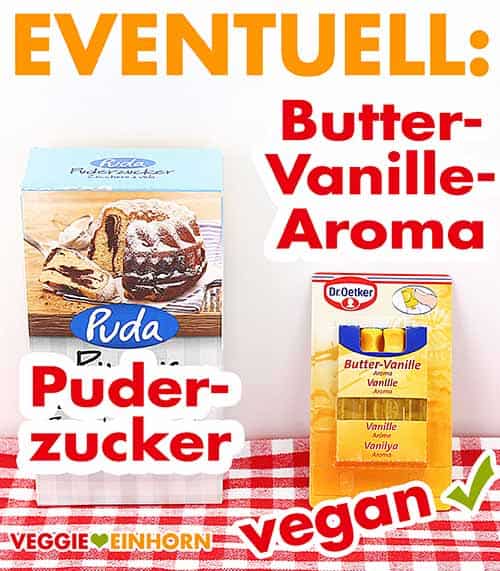 Puda Puderzucker und Dr. Oetker Backaroma Puderzucker und Backaroma Butter-Vanille