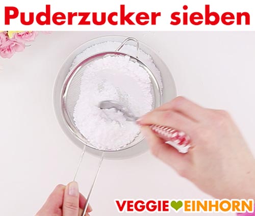Ouderzucker sieben Puderzucker sieben für Zuckerguss