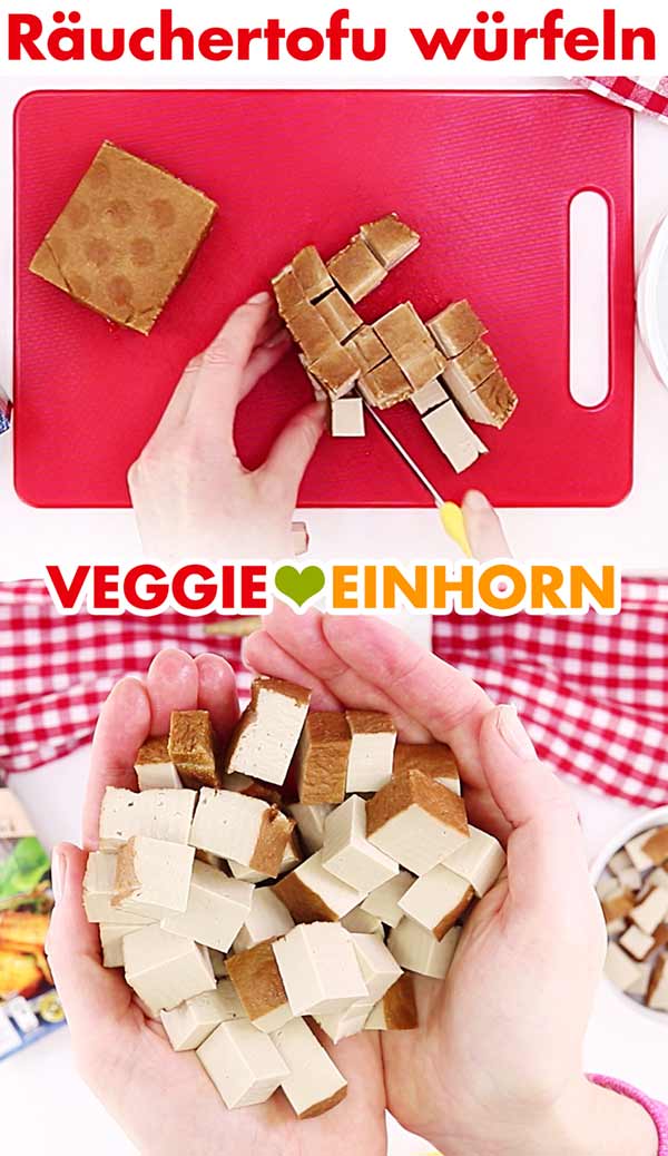 Räuchertofu würfeln Räuchertofu würfeln