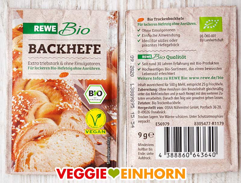Päckchen Trockenbackhefe von REWE Bio