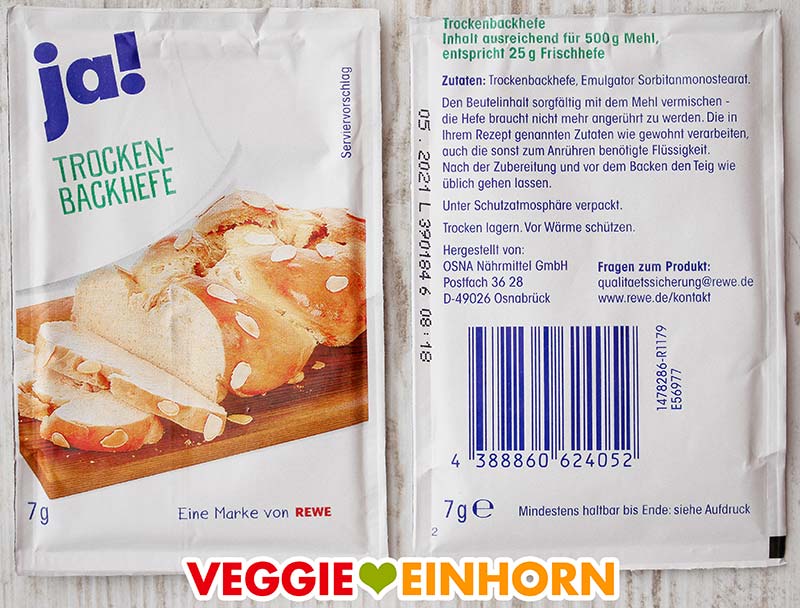Päckchen Trockenhefe von Rewe ja!