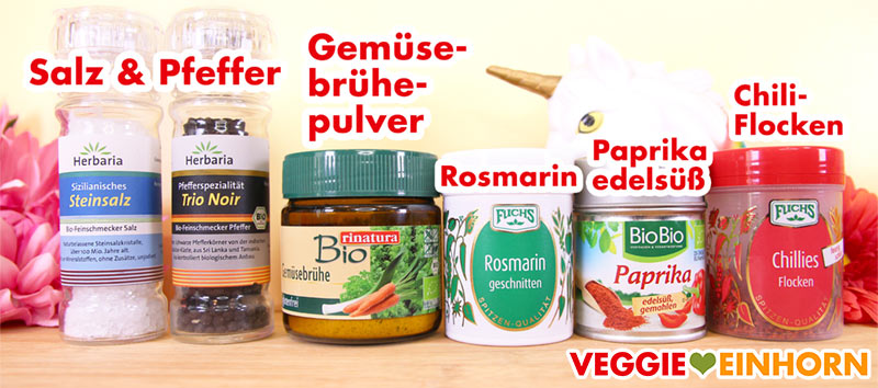 Rosmarin, Paprika edelsüß. Chiliflocken