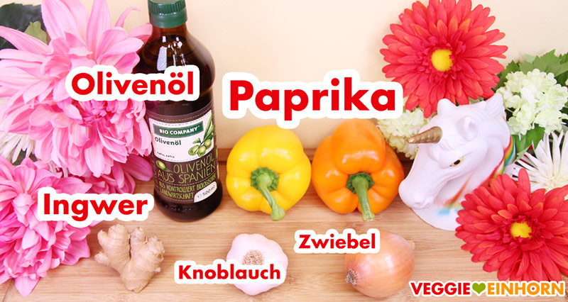 Olivenöl, Paprika, Ingwer, Knoblauch, Zwiebel