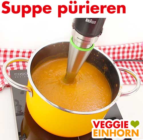 Vegane Rote Linsensuppe pürieren Vegane Rote Linsensuppe pürieren