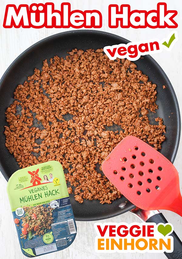 Gebratenes vegetarisches Mühlen Hack in der Pfanne