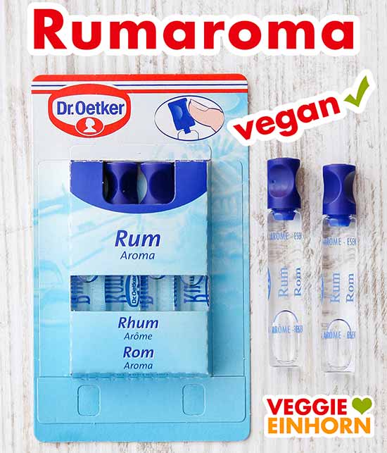 Für eine Herrencreme ohne Alkohol kannst Du Rum Aroma nehmen. Eine Packung und zwei Fläschchen Rumaroma