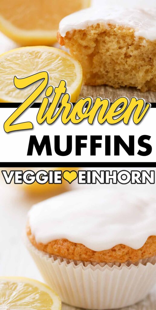 Fluffige Zitronenmuffins Zitronenmuffins und Zitronenscheiben