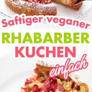 Saftiger veganer Rhabarberkuchen