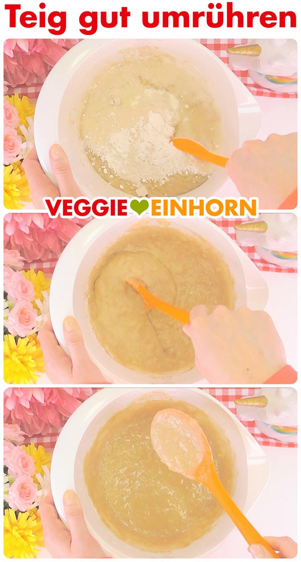 Der Teig wird umgerührt.