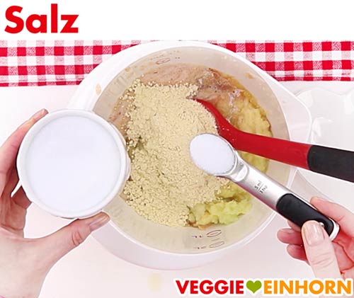 Salz für veganen Kartoffelpuffer Teig