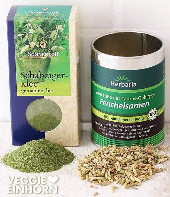 Schabzigerklee von Sonnentor und Fenchelsamen von Herbaria